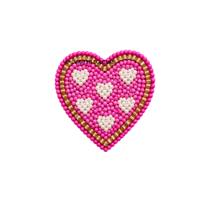 Broche personnalisée en forme de cœur rouge pour la Saint-Valentin pour femmes, avec bordure décorative, broderie artisanale en forme de cœur, tendance - Product Image 4