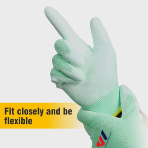 Polyester Knit Nitrile PU Coated Safety <b>Gloves</b> Lightweight Breathable Grip <b>Gloves</b> for Mechanics Garden and Workshop - Product Image 5