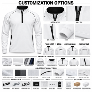 Custom Men's Half-<b>Zip</b> Gym Jacket Lightweight Polyester Breathable Sportswear ODM OEM Training Running Teamwear - Product Image 3