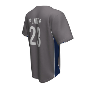 เสื้อเบสบอลผู้ชายลายพิมพ์ดิจิทัลแบบติดกระดุมสไตล์ฮิปฮอป ลายทางเย็บตัวอักษรและตัวเลข ชุดยูนิฟอร์มเบสบอลแบบสั่งทำ - Product Image 3
