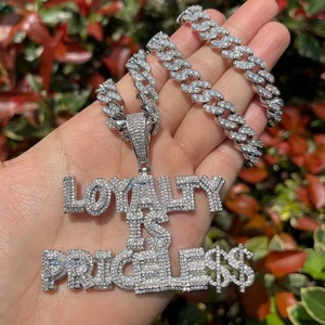 Iced Out Moissanite Letter Name Pendant Rose Gold Plated Hip Hop Themed Charms Custom Initial Letter Pendant Fashion Jewelry - Product Image 4