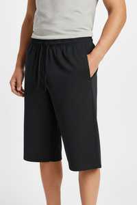 Pantalones Cortos Bermuda de Algodón Blanco Sólido para Hombre con Cierre de Cordón, Estilo Casual - Product Image 3