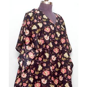 Indian Handmade 100% Cotton Eco-Friendly <b>Kaftan</b> Dresses Block Printing V-Neck Sleeveless Cut-Out Dresses Moms <b>Beach</b> Cover - Product Image 4