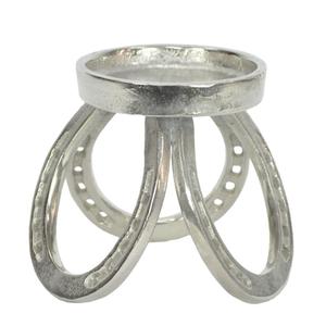 Support de bougie artisanal en laiton antique style fer à cheval, accessoires de table, décoration de Noël - Product Image 3