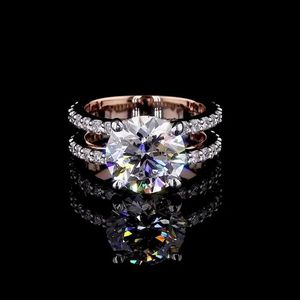 Anillo de Compromiso APRICOT JEWELS con Diamante Cultivado en Laboratorio de 3CT, Certificado IGI, Color E, Oro Rosa de 14K, Pavé, Elegante y Moderno, Joyería Fina para Novia - Product Image 2