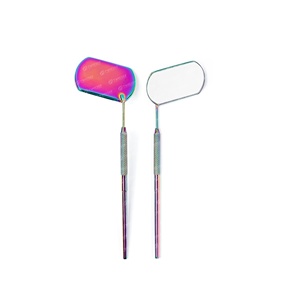 Espejo de extensión de pestañas de acero inoxidable de alta calidad, vista frontal, Punta puntiaguda, uso de belleza, impresión personalizada del nombre de su empresa - Product Image 4