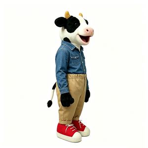Disfraz de peluche de vaca blanca y negra con cuernos, apto para niños, para niños de 2 a 4 años. - Product Image 2
