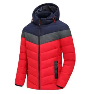 High Street Style Quilted Puffer Hooded Coated Front Logo Casual Warm Breathable Thick <b>Waterproof</b> Zipper Closure Men's <b>Jacket</b> - Product Image 3