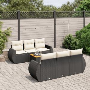Conjunto de Sofás Modulares Grandes de Ratán PE Negro para Jardín, Elegante Colección de Muebles para Exteriores - Product Image 1