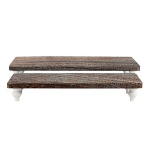 Juego de Soportes Elevados de Madera de Lujo, Pedestal Rústico de Madera de Mango, Plataforma de Exhibición para Mesa Estilo Rústico, Soporte Decorativo para Servir - Product Image 3