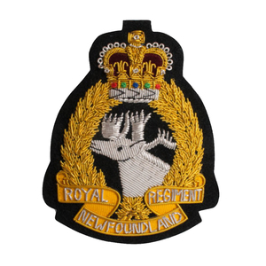 Insignia de Lona Bordada de Primera Calidad con Alambre, 1395 ROYAL REGIMENT NEWFOUNDLAND BLAZER BADGE, Colores Personalizados, Duradera - Product Image 1