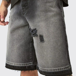 Jorts de mezclilla directamente del fabricante, longitud por debajo de la rodilla, pedidos al por mayor, logotipo personalizado, ropa urbana, precio. - Product Image 1