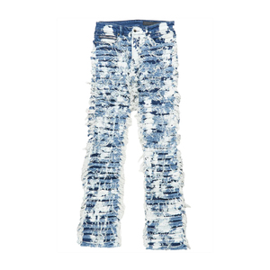 Pantalons en jean slim déchirés pour hommes, de haute qualité, style européen et américain, tendance et délavés - Product Image 2