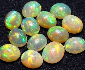 Opale d'Éthiopie naturelle Welo, pierre précieuse en vrac, cabochon ovale 5x7mm, multicolore, éclat de feu pour la fabrication de bijoux - Product Image 3
