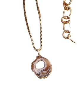 Collier en pierre brute d'agate naturelle, fait main, personnalisable, écologique, pierre précieuse de guérison, cadeaux pour ami - Product Image 4