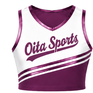 Maillot de cheerleading rose sans manches, crop top personnalisé, uniforme sportif d'équipe, tenue athlétique de performance, vêtements d'entraînement - Product Image 1