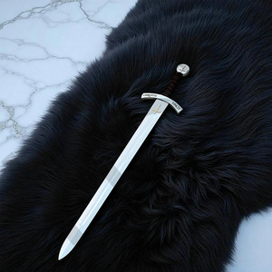 Espada Templaria Hecha a Mano, Espada Medieval de Cruzado con Funda de Cuero - Product Image 2