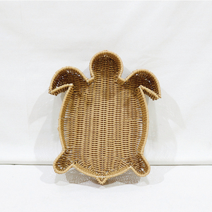 Bandeja de Servir de Ratán PE Hecha a Mano con Diseño de Tortuga, Bandeja Decorativa sin Acabado para Uso Residencial - Product Image 1
