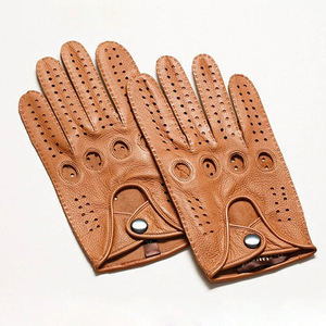 Gants de vélo en cuir bordeaux, longueur poignet, thermiques, non doublés, style décontracté, hiver, style uni, pour le cyclisme en plein air - Product Image 4