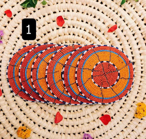 Handmade <b>beaded</b> maasai <b>coasters</b>, recycled beads, beautiful and vibrant <b>coasters</b> by whimsy art craft - Product Image 3