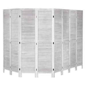 Paravent d'intérieur portable en bois à 8 panneaux, 66,9 pouces de haut, avec design à persiennes, écran de séparation pliable en bois de 66,9 pouces - Product Image 3