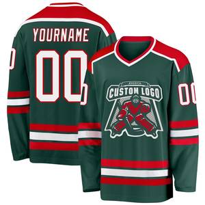 Jersey de Hockey sobre Hielo Personalizado, Transpirable, de Secado Rápido, Poliéster Sublimado, Nombre del Equipo, Número del Jugador, Servicio OEM - Product Image 4