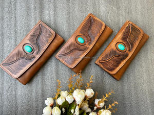 กระเป๋าคลัทช์หนังแท้สำหรับเล่นเกมทำจากหนังแท้มีสไตล์หลายรูปแบบกระเป๋าสตางค์หนังสไตล์ตะวันตก - Product Image 2