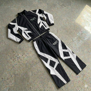 Custom Men's Winter Solid Cotton Hooded <b>Tracksuits</b> Printed Windbreaker 2-Piece Zipper Waterproof Windbreaker <b>Tracksuits</b> - Product Image 3
