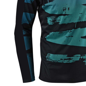 Maillot de course moto à manches longues pour homme, noir et vert sarcelle, impression par sublimation, séchage rapide, toutes saisons - Product Image 6