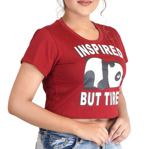 Camiseta Corta con Estampado Gráfico para Mujer, Camiseta con Estampado de Panda, Manga Corta, Casual, Verano, Corte Ajustado, Moda Femenina, Camisetas Modernas - Product Image 4