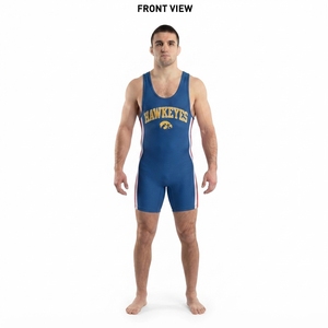 Custom Sublimated for <b>Lycra</b> <b>Men's</b> Wrestling Singlet-High School Varsity Flatlock Seam Competition Standard OEM - Product Image 1