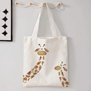 B2B Custom Giraffe Print 100% Cotton <b>Canvas</b> <b>Tote</b> Bag | Wholesale Reusable Fashion Style Customizable Size Shopping Carry Bag - Product Image 2