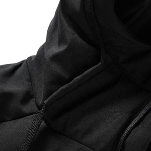 Chaqueta Acolchada con Capucha para Hombre, Negra, de Poliéster, con Cierre de Cremallera, Resistente al Viento, Informal, para Invierno, Corte Regular - Product Image 4