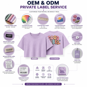 เสื้อครอปท็อปผู้หญิง แขนสั้น คอกลม สีพื้น ผ้าฝ้าย 100% ระบายอากาศ แห้งเร็ว 220 กรัม เสื้อผ้าลำลอง ฤดูใบไม้ผลิ ฤดูร้อน - Product Image 3