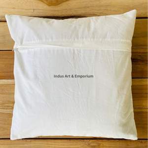 Indian Hand Block <b>Print</b> Cotton Quilted Decorative 40 X 40CM Square <b>Cushion</b> Cover - Product Image 5