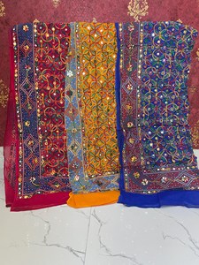 Handmade Embroidered Cotton Phulkari Dupatta Scarf Mirror Work Mix Lot 5/100 Pieces Indian <b>Wedding</b> Favor <b>Gifts</b> Jaif Textiles - Product Image 4
