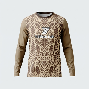 Regular Fit High Quality Wholesale Hot Selling <b>100</b>% <b>Polyester</b> Anti-Wrinkle Quick Dry Men's Long Sleeves T <b>Shirt</b> Solid Pattern - Product Image 4