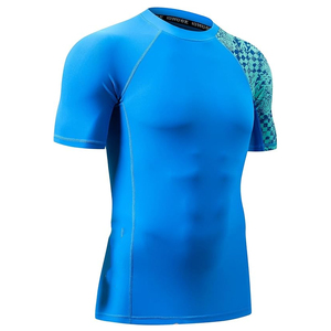 High Quality Men Rash Guard <b>Compression</b> T <b>Shirt</b> Short Sleeve Swim <b>Shirt</b> UV Protection OEM Bulk Supply - Product Image 4