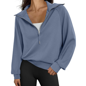 Sweat-shirt tricoté pour femme, personnalisé avec logo, style sportswear décontracté streetwear, épaules tombantes, respirant, écologique, OEM - Product Image 1