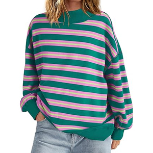 Women Mock Neck Sweatshirt Heavyweight Winter Streetwear Oversized Top - Product Image 6