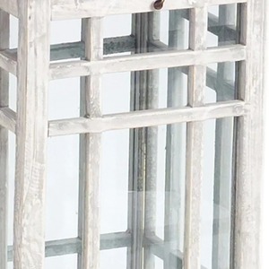 Juego de Faroles de Hierro Blanco con Techo Metálico y Paneles de Vidrio para Decoración del Hogar - Product Image 2