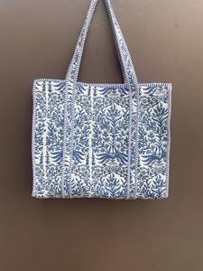 Cotton Hand Block Printed Quilted Tote <b>Bags</b> Traditional <b>Indian</b> Tote <b>Bags</b> Handcrafted Tote <b>Bags</b> with Hand Block Prints Tote <b>Bag</b> - Product Image 2