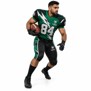 Uniforme de Fútbol Americano al por Mayor para el Día del Partido, Conjunto de Pantalones y Camiseta Personalizados Unisex, Tela Ligera y Transpirable, Sublimación - Product Image 2