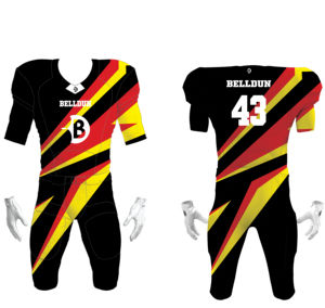 Ensemble de maillot et pantalon de football américain pour jeunes, 100% polyester, haute qualité, respirant, manches courtes, taille XL, uniforme sportif - Product Image 1