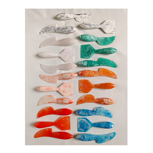 Ensemble de couteaux à fromage en résine écologique, motif marbré Aqua Swirl, compatible lave-vaisselle et micro-ondes, couleur personnalisable pour restaurant - Product Image 2