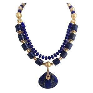 Collier fantaisie couleur graine et perles de verre bonne qualité fait à la main collier élégant - Product Image 1
