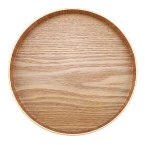 Bandeja Redonda de Madera Natural para Servir, Venta al por Mayor, Bandeja de Madera con Borde Minimalista para Uso en Mesa, Fabricante - Product Image 1