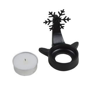 Porte-bougie en forme de cœur au design moderne avec finition noire, décoration d'intérieur, décoration festive, porte-bougie en métal aluminium - Product Image 4