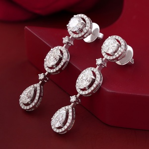 Pendientes Colgantes con Halo de Micro-Pavé en Oro de 14K, Diamantes Cultivados en Laboratorio de 6.74 CT con Formas Múltiples - Product Image 4