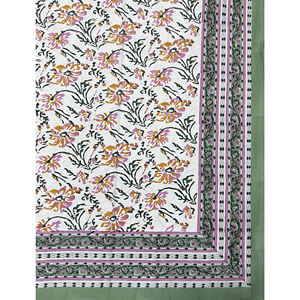 ผ้าปูที่นอนลายเรขาคณิตสีขาวพิมพ์ลายด้วยมือแบบดับเบิ้ลมัลติไวท์ 200TC ผ้าฝ้าย ระบายอากาศได้ดี เหมาะสำหรับใช้ในบ้าน โรงแรม และงานตกแต่ง - Product Image 2